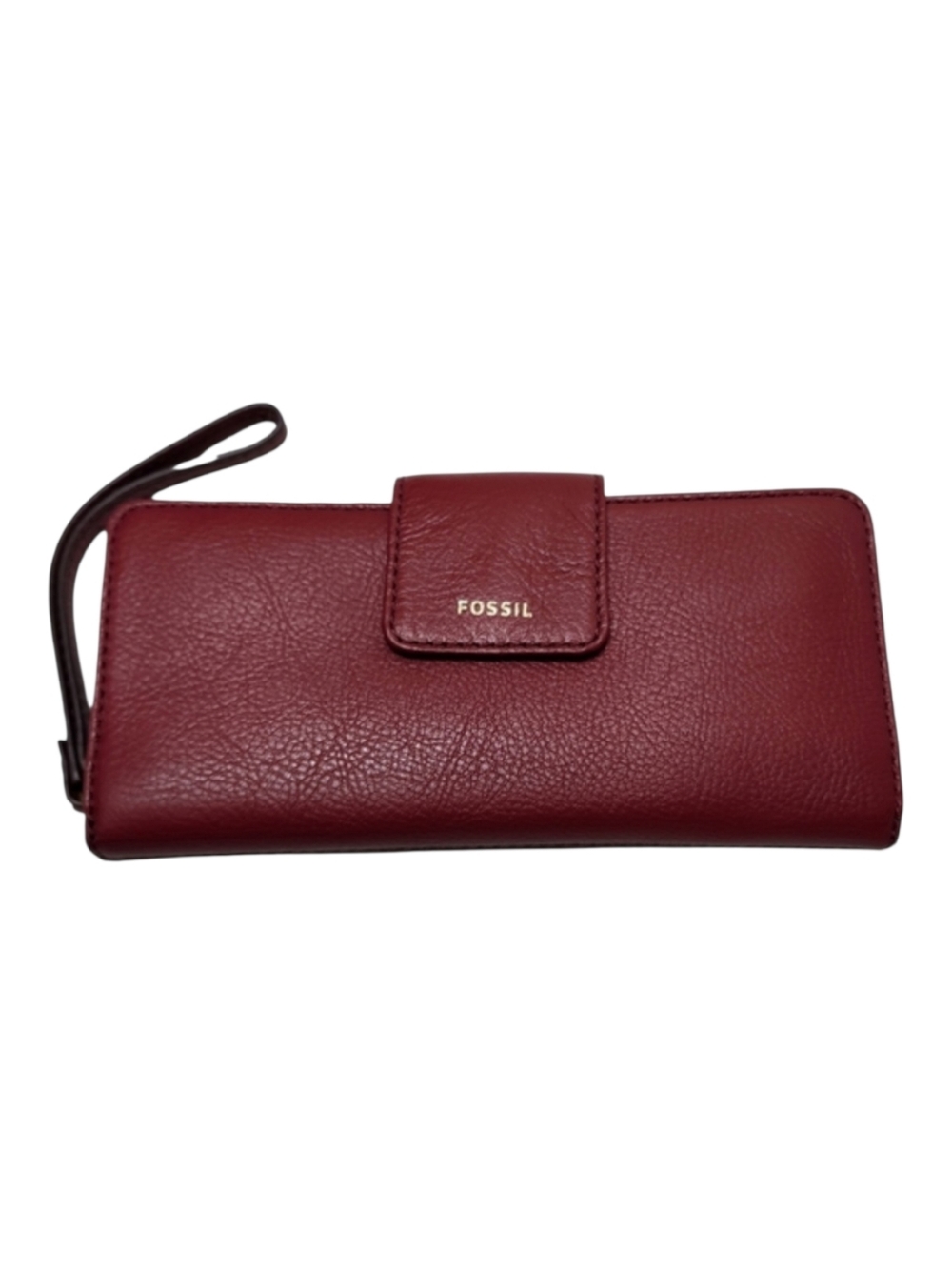 Fossil Red Velvet Leather Madison Clutch Wallet